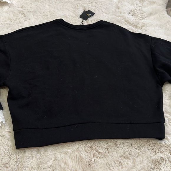 Maje Sweatshirt with Lace Details Black Size 2 - Picture 8 of 9